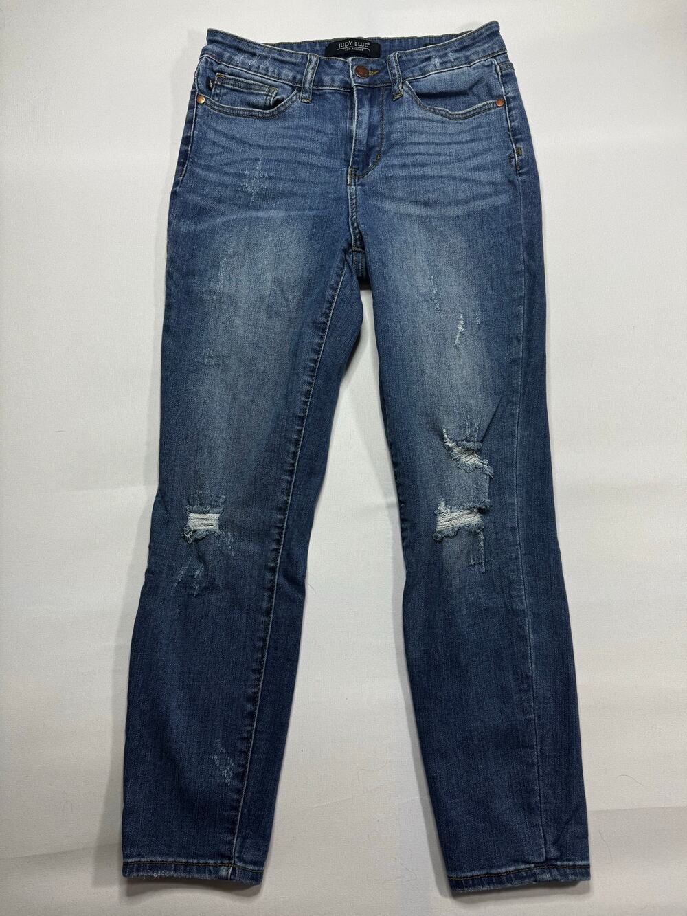 Judy Blue Women's Relaxed Fit Skinny Stretch Blue Denim Jeans - Sz 28 (27x25.5)